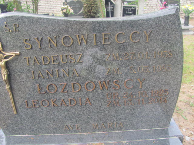 Janina Synowiecka 1900 Rzepin - Grobonet - Wyszukiwarka osób pochowanych