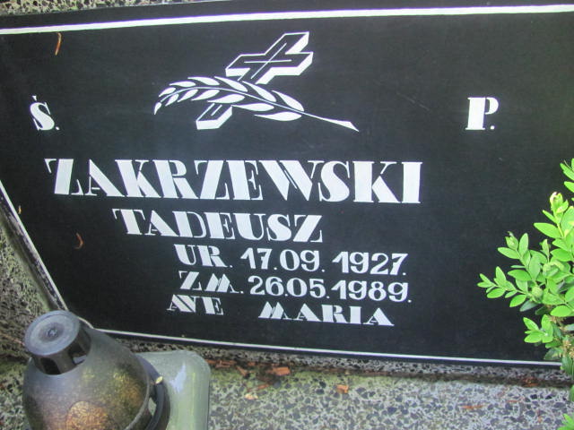 Tadeusz Zakrzewski 1927 Rzepin - Grobonet - Wyszukiwarka osób pochowanych