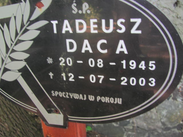 Tadeusz Daca 1945 Rzepin - Grobonet - Wyszukiwarka osób pochowanych
