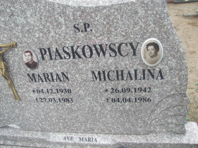 Michalina Piaskowska 1942 Rzepin - Grobonet - Wyszukiwarka osób pochowanych