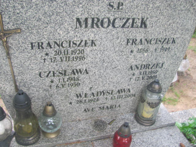 Franciszek Mroczek 1920 Rzepin - Grobonet - Wyszukiwarka osób pochowanych