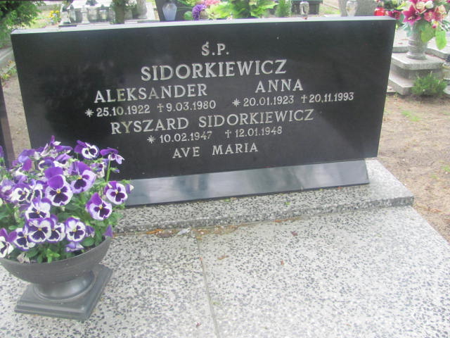 Anna Sidorkiewicz 1923 Rzepin - Grobonet - Wyszukiwarka osób pochowanych